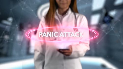 Futuristic Holographic Medical Data Display: Panic Attack