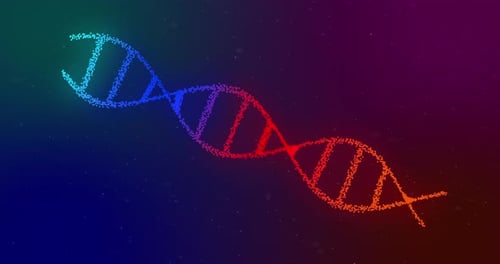 DNA structure against multi color background