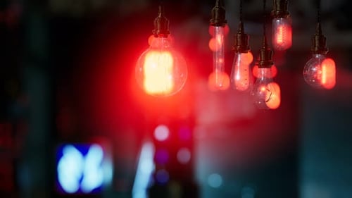 Glowing Retro Edison Light Bulbs with Warm Flickering Effect