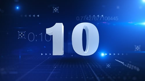 Futuristic Digital Countdown with Blue Light Effects