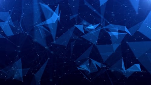 Abstract Blue Geometric Network Connection Background