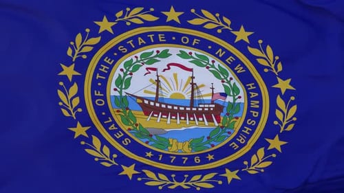 Waving New Hampshire State Flag Animation
