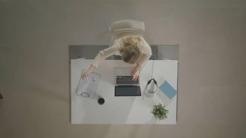 Woman doing office work