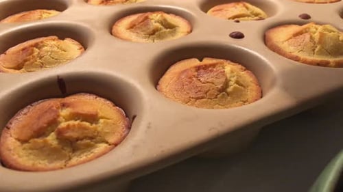 Freshly Baked Muffins in Baking Tray