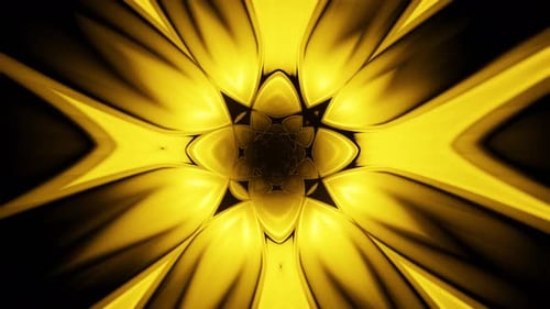 Abstract Golden Kaleidoscope Tunnel Visual Loop Background