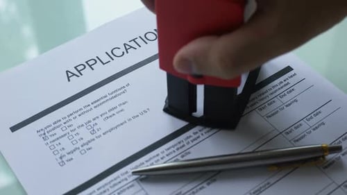 Application Rejected With Red Stamp on Form