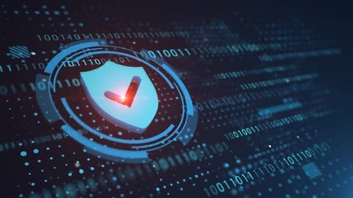 Cyber-Sicherheitsschild-Häkchen