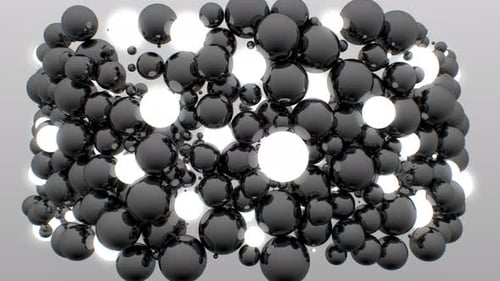 Abstract Black and White Spheres Pulsating Loop Background
