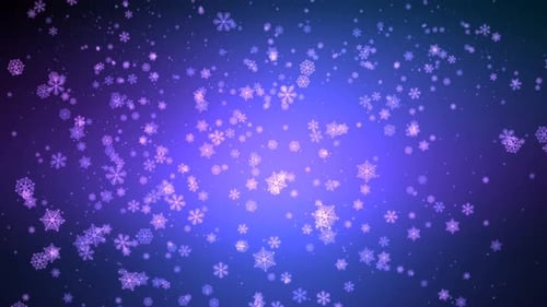 Blue Snowflakes Falling Motion Background