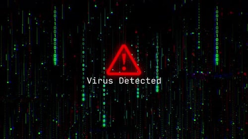Cyber Security Virus Detected Glitch Animation