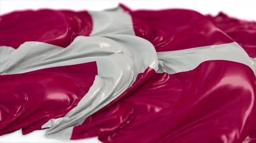 Flagge Dänemarks auf weißem Boden