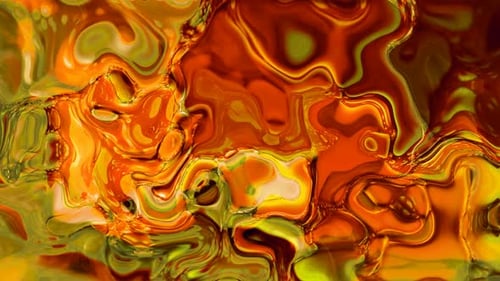 Animation liquide de peinture à l'eau dorée noire rouge verte d'arrière-plan