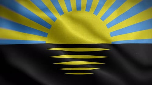 Abstract Geometric Sun and Reflection Flag Waving Loop