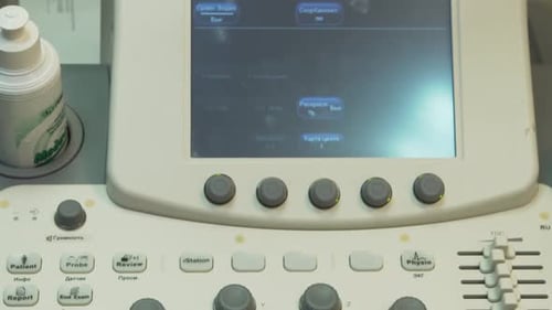 Medical Ultrasound Machine Control Panel Close-up