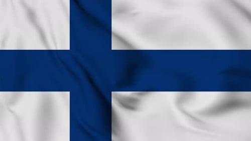 Finland Flag Waving Seamless Loop