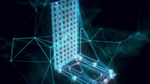 Corner Stand For Machines Hologram Close Up 4k