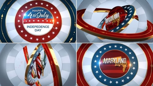 Fourth of July Independence Day Patriotic Logo Reveal