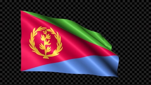 Waving Eritrean Flag with Alpha Channel