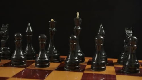 Chess Pieces on Board Game