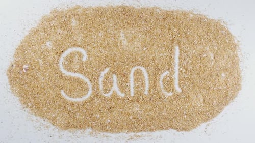 Hand Writes On Beach Sand Sand