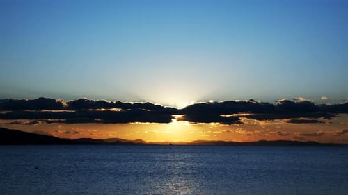 The Blue Sea And Sunset