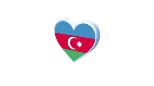 Drapeau Azerbaïdjan en forme de cœur
