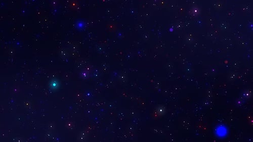 Dark Blue Abstract Moving Glowing Particles Background