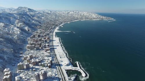 snow covered city