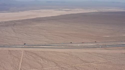 Aerial highway asphalt road. Aerial view of desert roads.