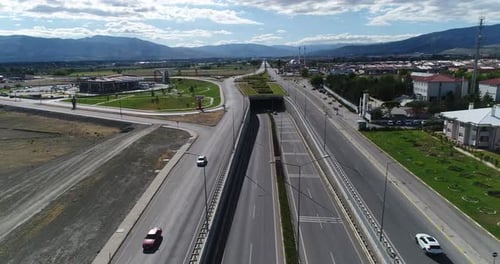 Aerial View of the Traffic Intersection
