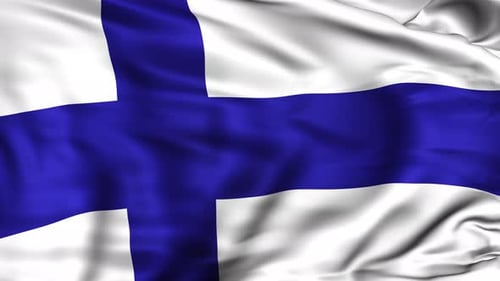 Realistic Waving Flag of Finland Animation