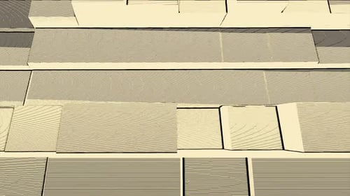 Abstract Moving 3D Blocks Loop with Wood Grain Texture