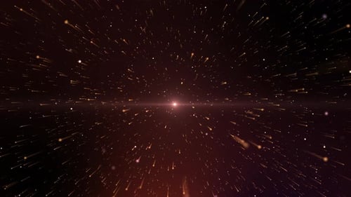 Dynamic Golden Particles Hyperspace Starfield Animation