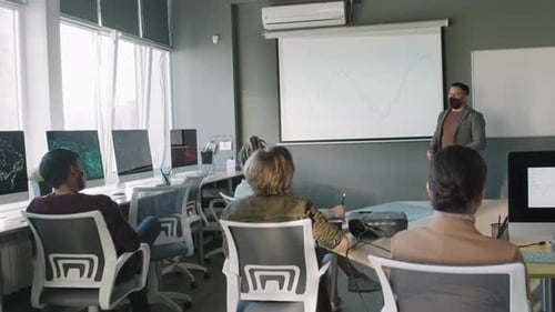 Business Presentation With Graph in Modern Office