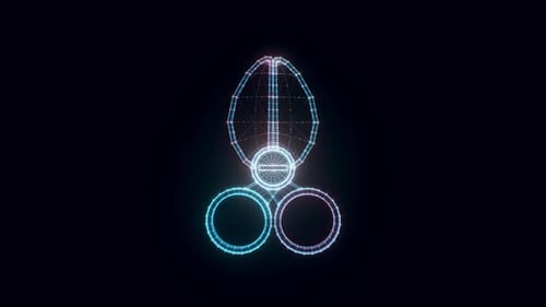 Toy Scissors Hologram Rotating 4k