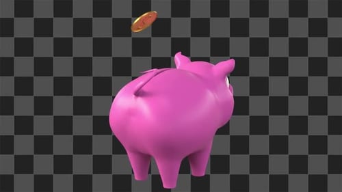 Piggy Bank Coins Loop