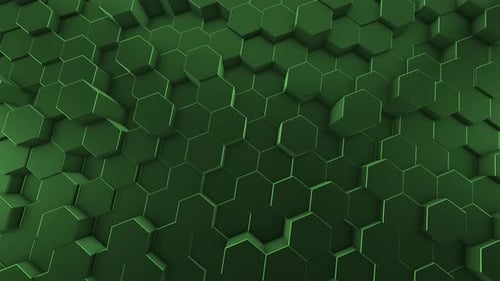abstract green background with hexagons