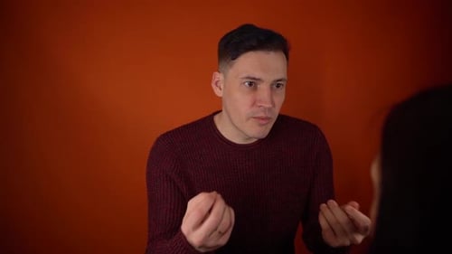 Crop Person Slapping Scared Man in Face