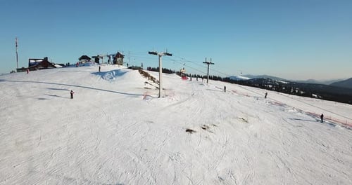 From Great Heigh Fairytale Mountain Landscape Snow Covered Alpine Sharp Peaks