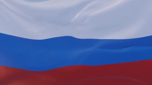 Realistic Russian Flag Waving Seamlessly in the Wind