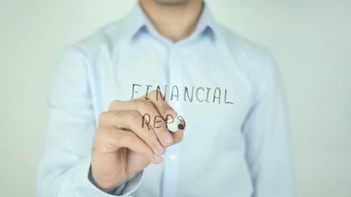 Financial Report, Writing On Screen