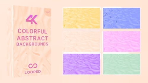 Seamless Loop of Colorful Abstract Wavy Fluid Backgrounds