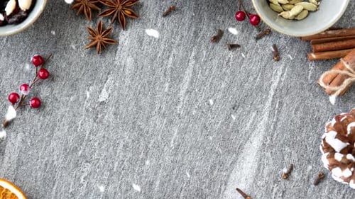 Ingredients Arranged for Mulled Wine Preparation at Christmas
