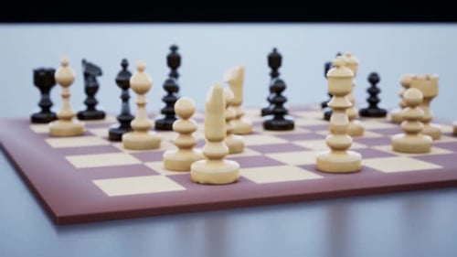 Modern Animated 3D Chess Board with Panning Camera