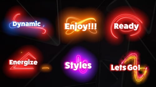 Dynamic Neon Glowing Line Shape Animation Elements