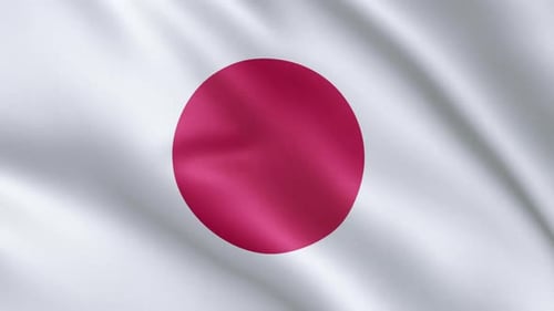 Animated Waving Japan Flag Realistic Background