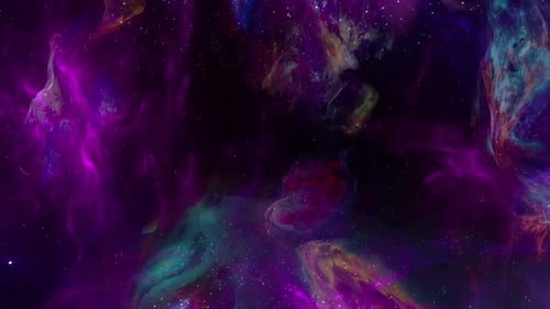 Colorful Abstract Space Nebula Animated Background with Twinkling Stars