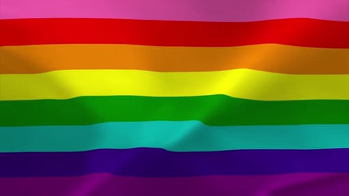 Seamless Waving Pride Rainbow Flag Background Loop