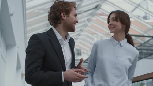 Young Professionals Discussing Business in Modern Office