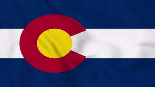 Waving Colorado State Flag Seamless Loop Animation